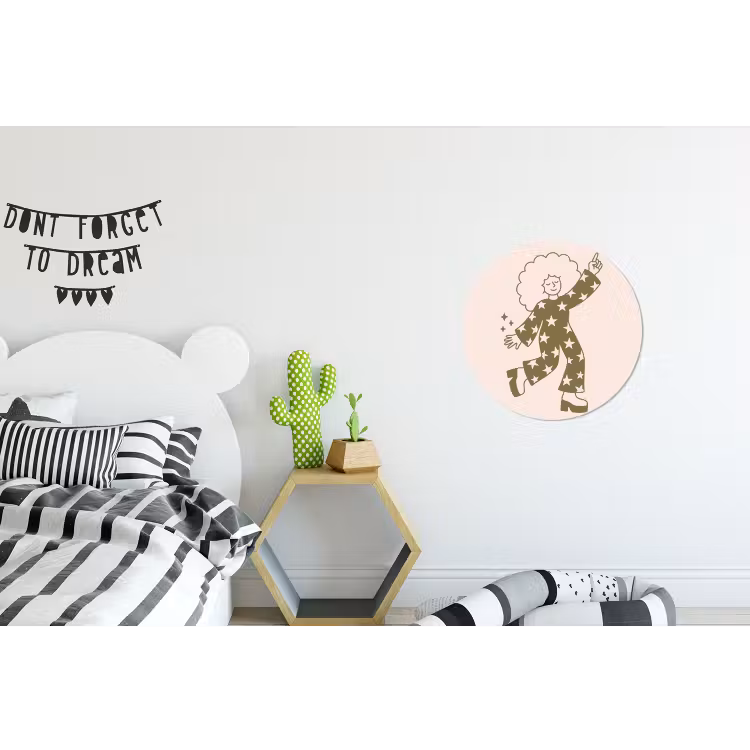 Mensen - Dansend - Feest - Vintage - Groen Wandcirkel aluminium klein -kinderkamer