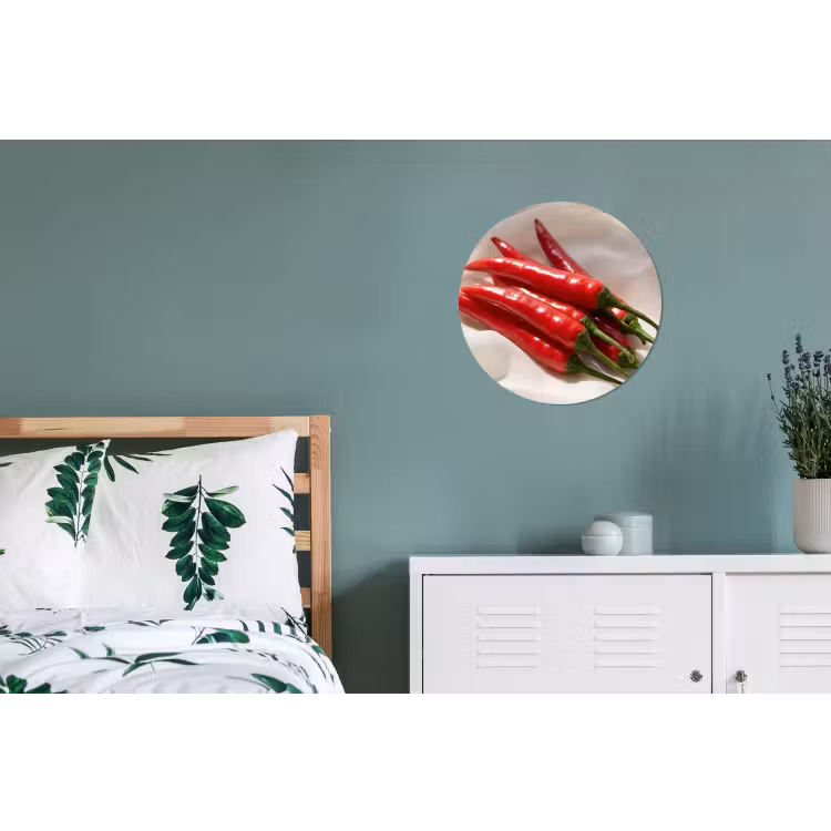 Wall circle - Aluminum - Pepper - Red - Food - Peper - Rood - Eten Wandcirkel aluminium klein