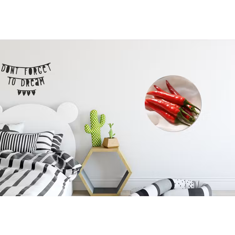 Wall circle - Aluminum - Pepper - Red - Food - Peper - Rood - Eten Wandcirkel aluminium klein