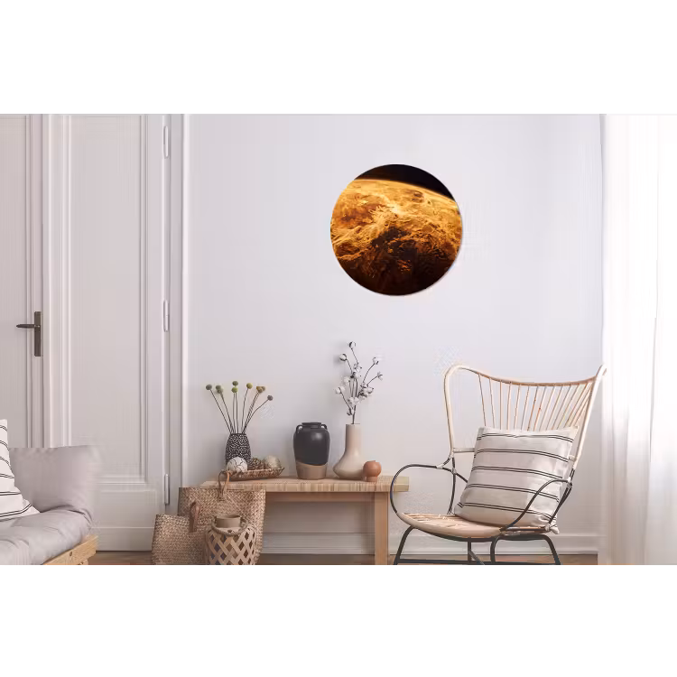 Wall circle - Aluminum - Planet - Space - Orange - Planeet - Ruimte - Oranje Wandcirkel aluminium klein