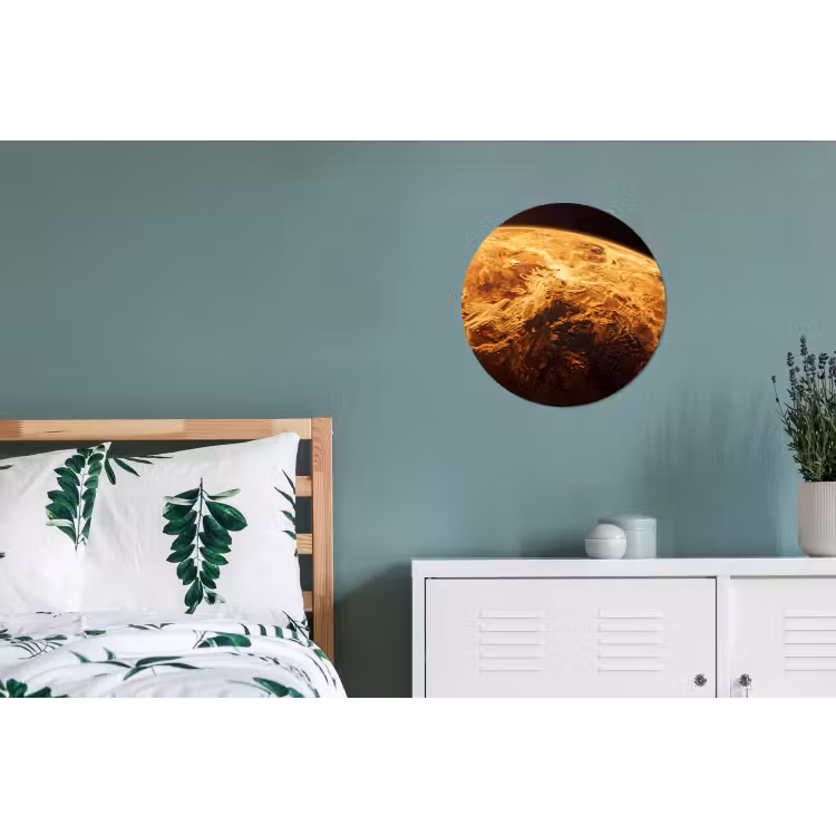 Wall circle - Aluminum - Planet - Space - Orange - Planeet - Ruimte - Oranje Wandcirkel aluminium klein
