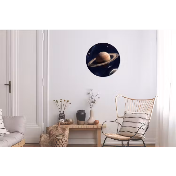 Planeten - Saturnus - Ruimte Wandcirkel aluminium klein -woonkamer