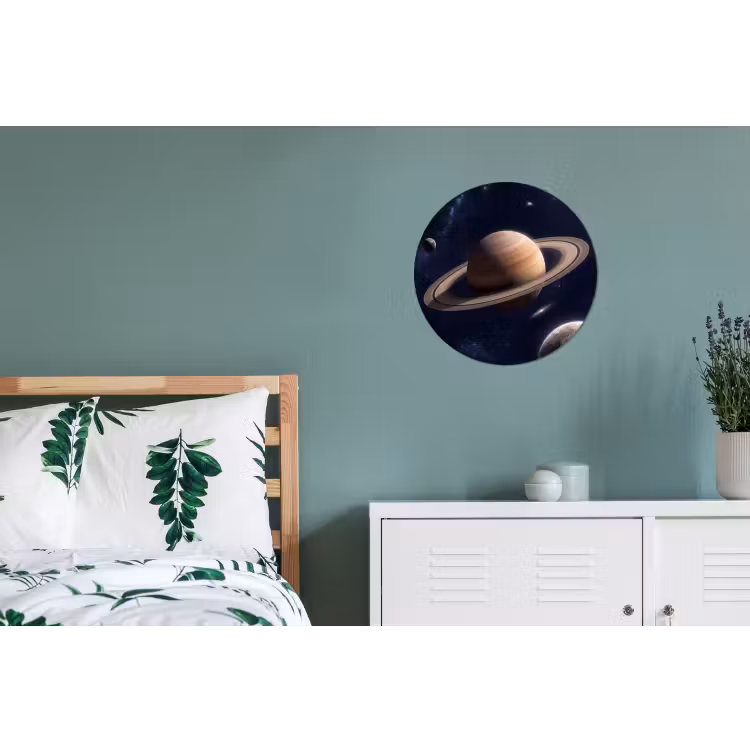 Planeten - Saturnus - Ruimte Wandcirkel aluminium klein -slaapkamer