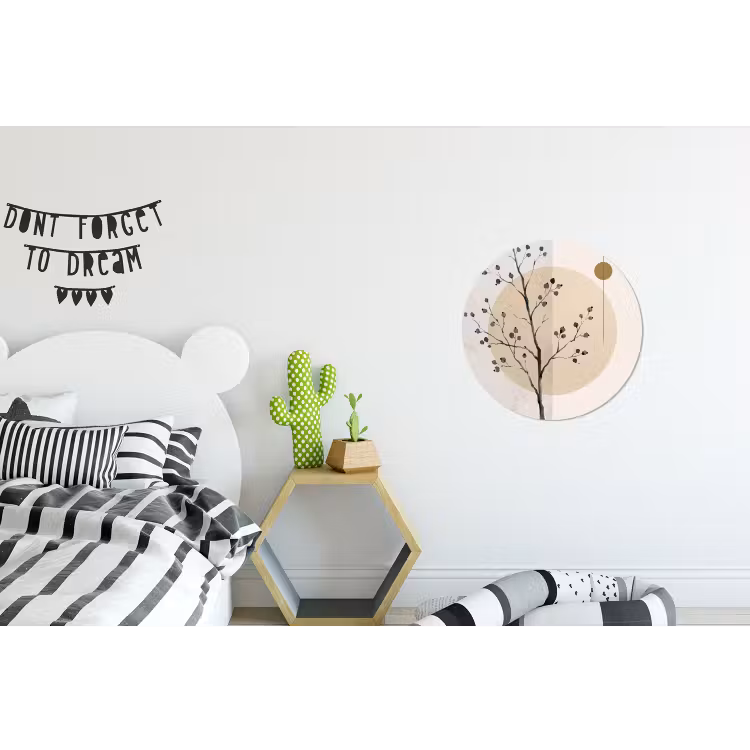 Wall circle - Aluminum - Plant - Abstract - Beige - Plant - Abstract - Beige Wandcirkel aluminium klein
