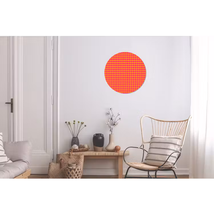 Stippen - Patroon - Oranje Wandcirkel aluminium klein 190 -woonkamer