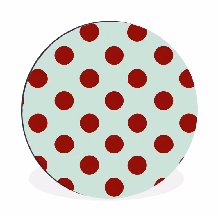 Polka - Dots - Rood Wandcirkel aluminium klein 190 -3d