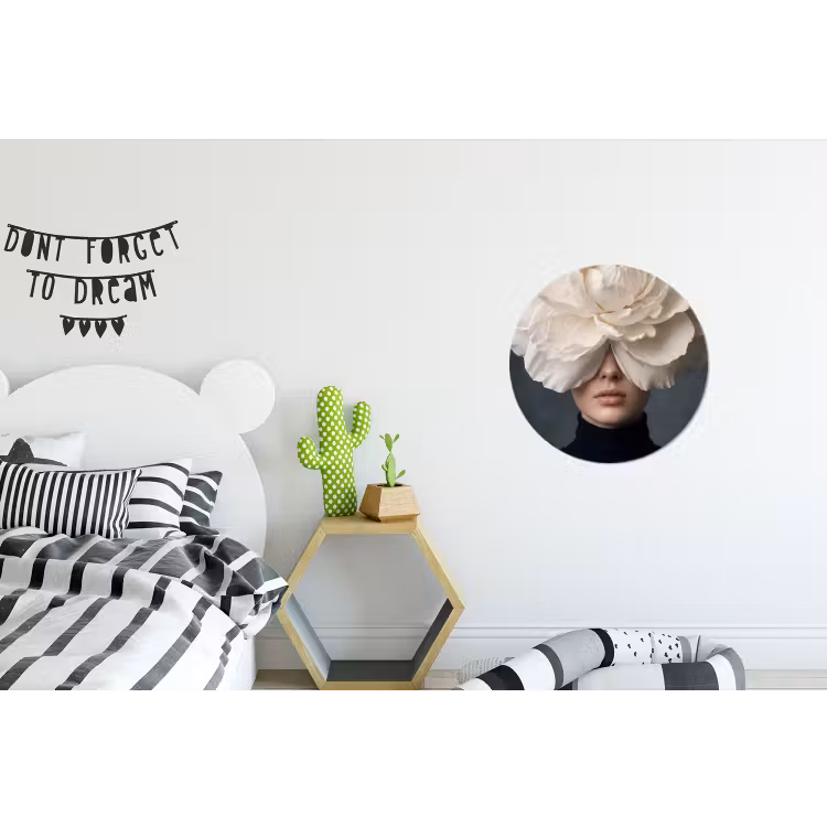 Portret - Mysterieus - Wit Wandcirkel aluminium klein -kinderkamer