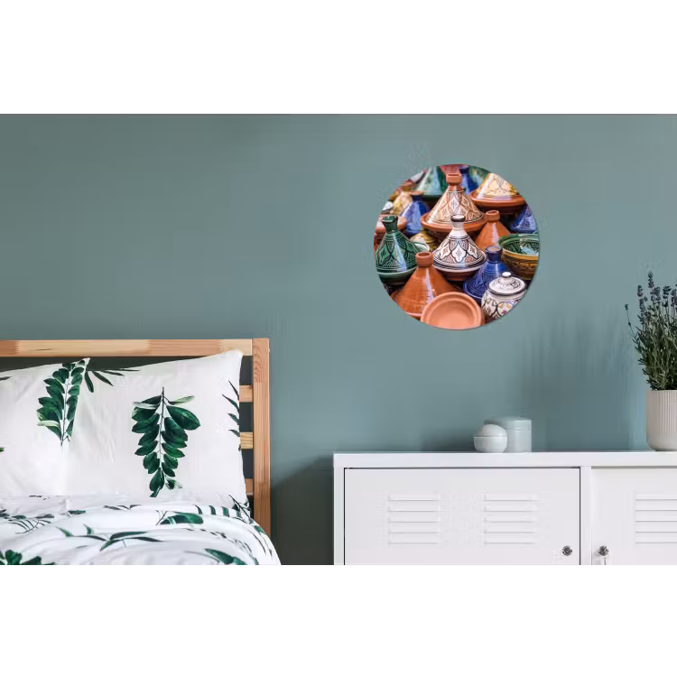 Wall circle - Aluminum - Pottery - Colorful - Pattern - Aardewerk - Kleurrijk - Patroon Wandcirkel aluminium klein