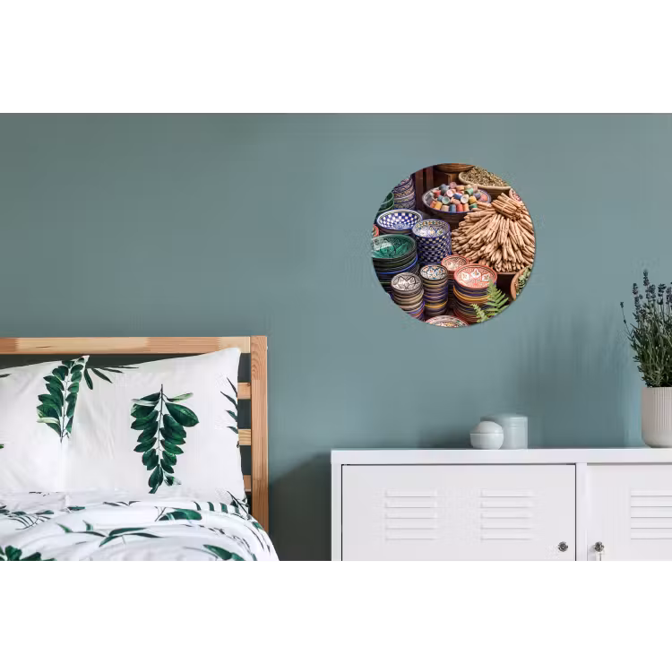 Wall circle - Aluminum - Pottery - Oriental - Colorful - Aardewerk - Oosters - Kleurrijk Wandcirkel aluminium klein