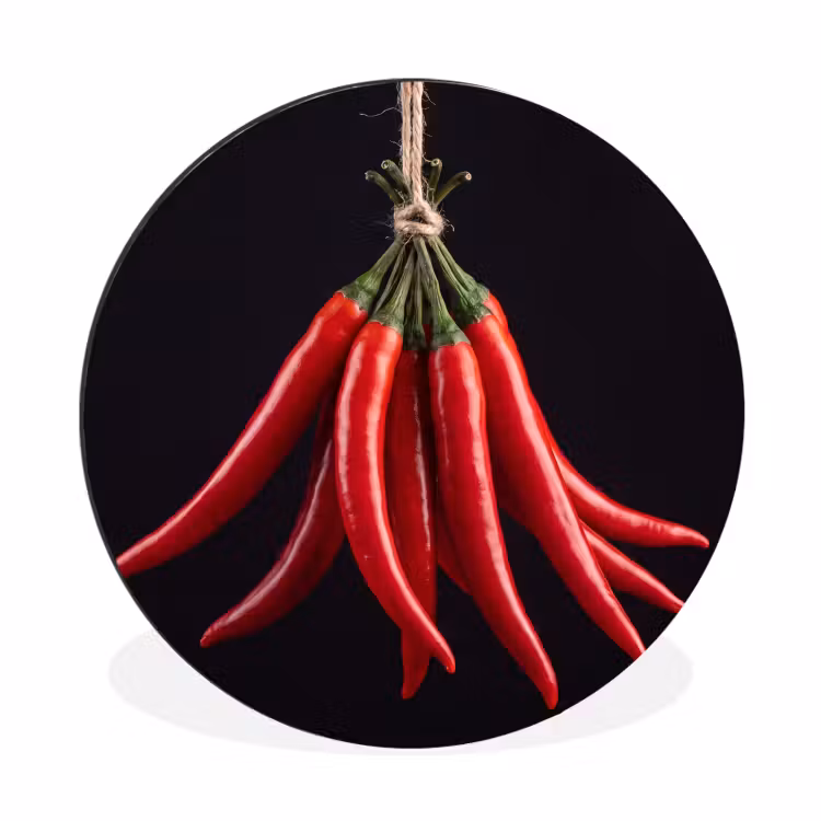 Wall circle - Aluminum - Red Pepper - Food - Rode peper - Eten Wandcirkel aluminium klein