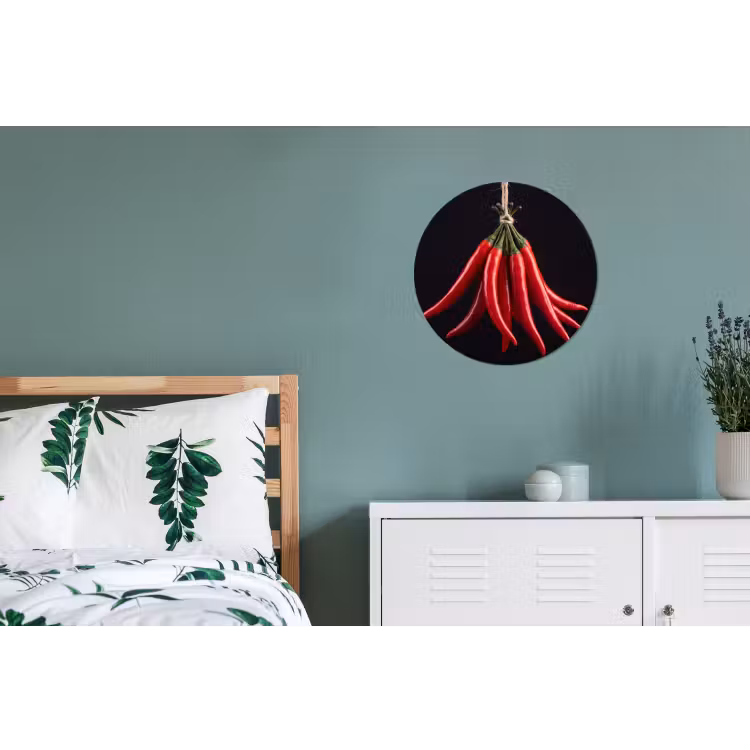 Wall circle - Aluminum - Red Pepper - Food - Rode peper - Eten Wandcirkel aluminium klein