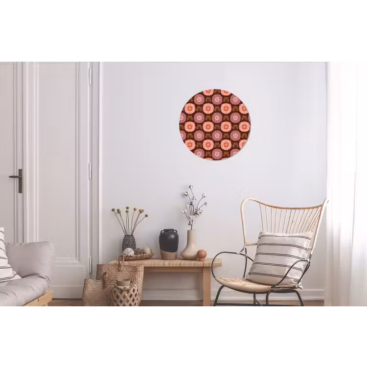 Retro - Madelief - Roze Wandcirkel aluminium klein 190 -woonkamer