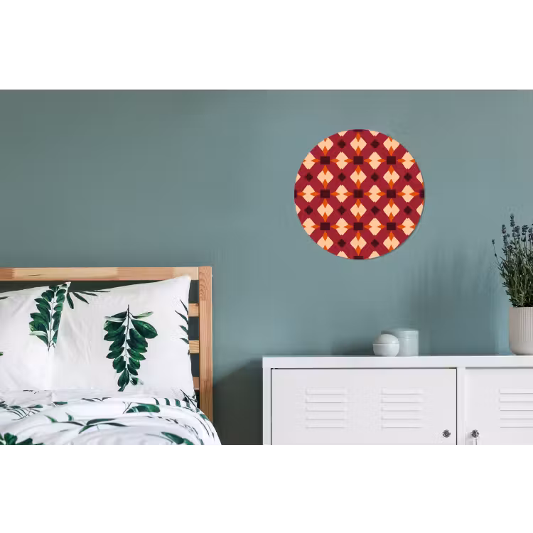 Retro - Patroon - Kleurrijk Wandcirkel aluminium klein 190 -slaapkamer