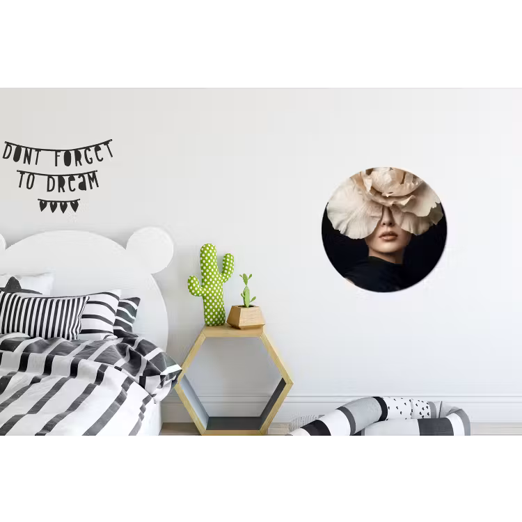 Roos - Tijdloos - Zwart Wandcirkel aluminium klein -kinderkamer