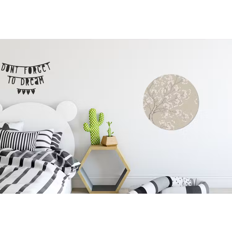 Sereen - Bloesem - Wit Wandcirkel aluminium klein -kinderkamer