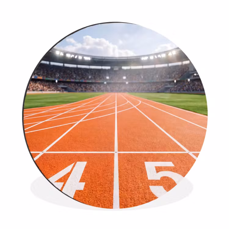 Sintelbaan - Stadion - Sport -Oranje Wandcirkel aluminium klein -3d