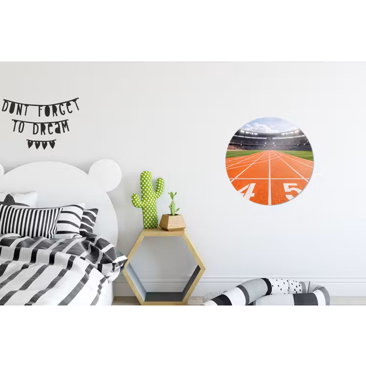 Sintelbaan - Stadion - Sport -Oranje Wandcirkel aluminium klein -kinderkamer