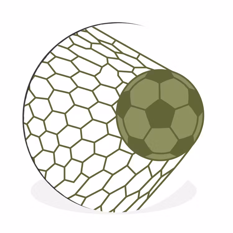 Voetbal - Goal - Sport - Groen Wandcirkel aluminium klein -3d
