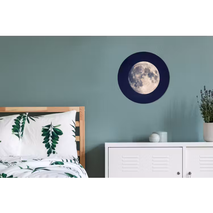 Ruimte - Maan - Kosmos Wandcirkel aluminium klein -slaapkamer
