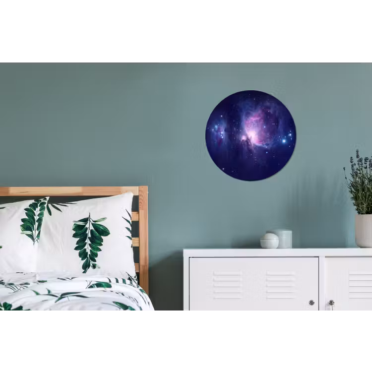 Ruimte - Sterren - Kleurrijk Wandcirkel aluminium klein -slaapkamer