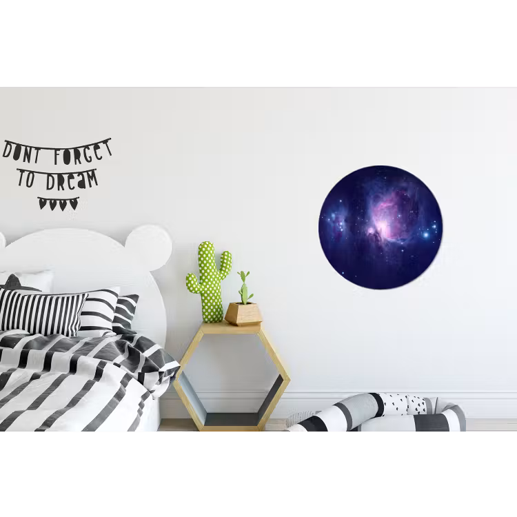 Ruimte - Sterren - Kleurrijk Wandcirkel aluminium klein -kinderkamer