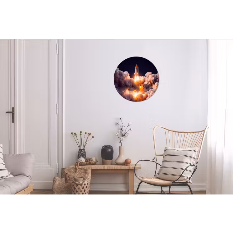 Wall circle - Aluminum - Spacecraft - Launch - Stars - Ruimtevaartuig - Lancering - Sterren Wandcirkel aluminium klein