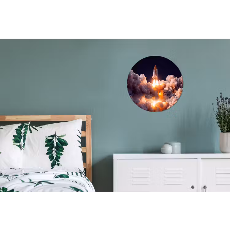 Wall circle - Aluminum - Spacecraft - Launch - Stars - Ruimtevaartuig - Lancering - Sterren Wandcirkel aluminium klein