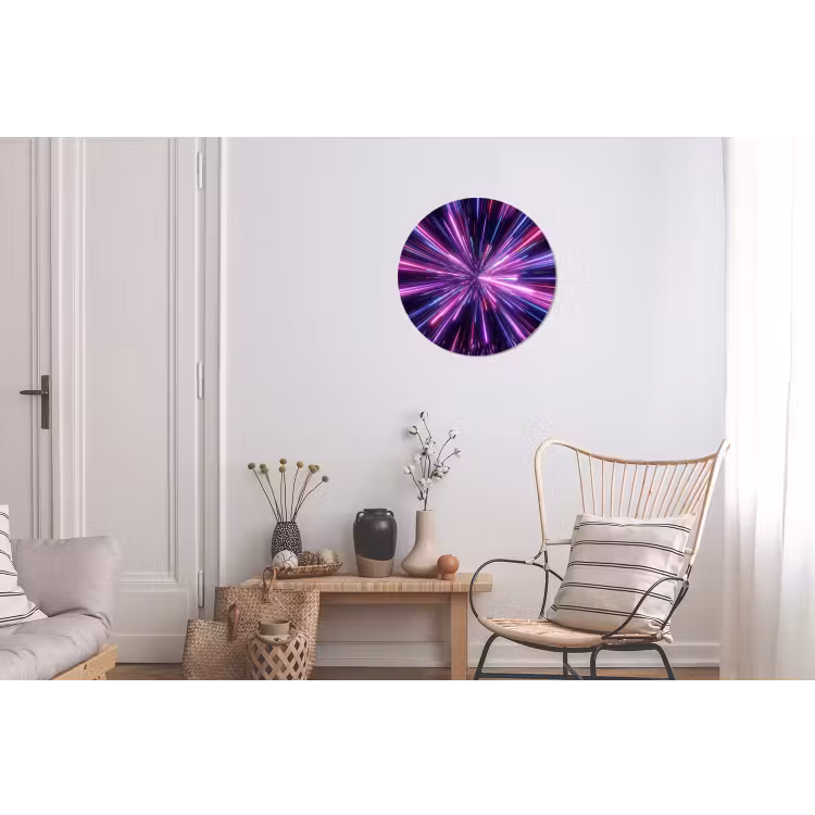 Lichtsnelheid - Ruimte - Roze - Paars Wandcirkel aluminium klein -woonkamer
