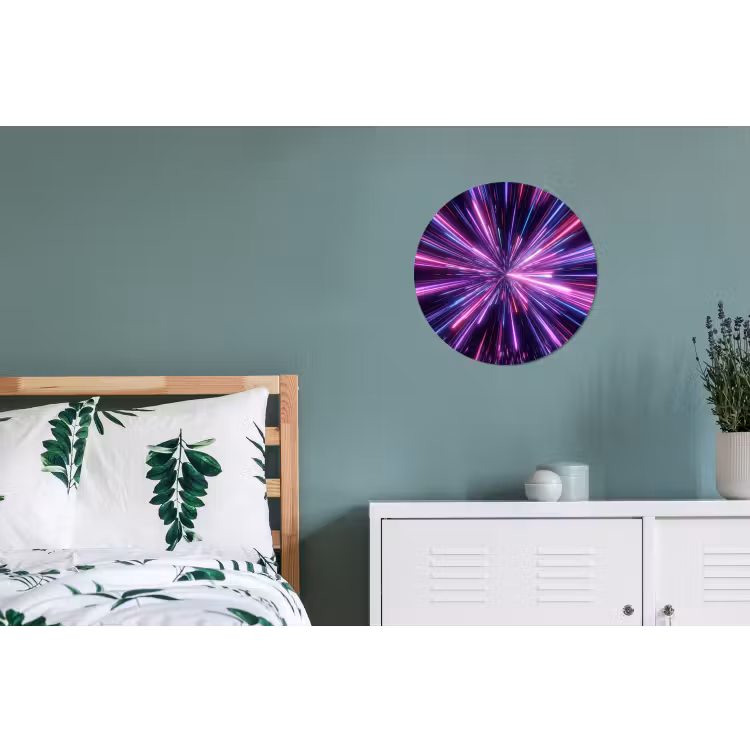 Lichtsnelheid - Ruimte - Roze - Paars Wandcirkel aluminium klein -slaapkamer