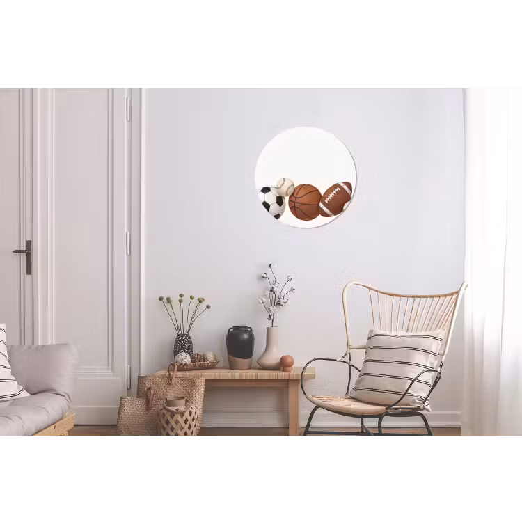Sport - Ballen - Illustratie Wandcirkel aluminium klein -woonkamer
