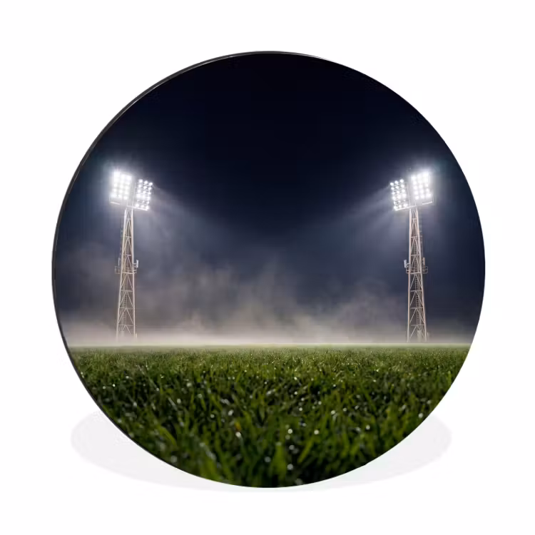 Stadion - Lichtmast - Sport - Nacht Wandcirkel aluminium klein -3d