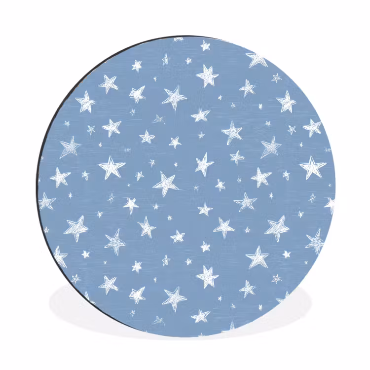Sterretjes - Patroon - Blauw Wandcirkel aluminium klein 190 -3d