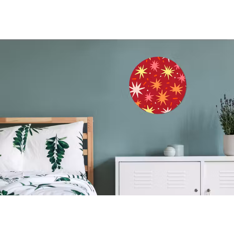 Sterren - Speels - Rood Wandcirkel aluminium klein 190 -slaapkamer