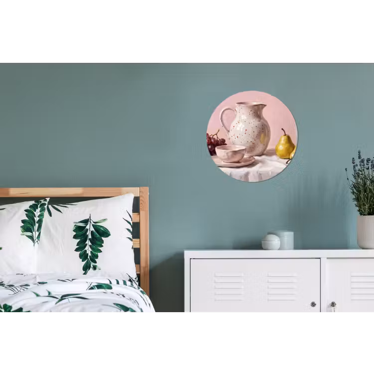 Wall circle - Aluminum - Still Life - Fruit - Pink - Stilleven - Fruit - Roze Wandcirkel aluminium klein