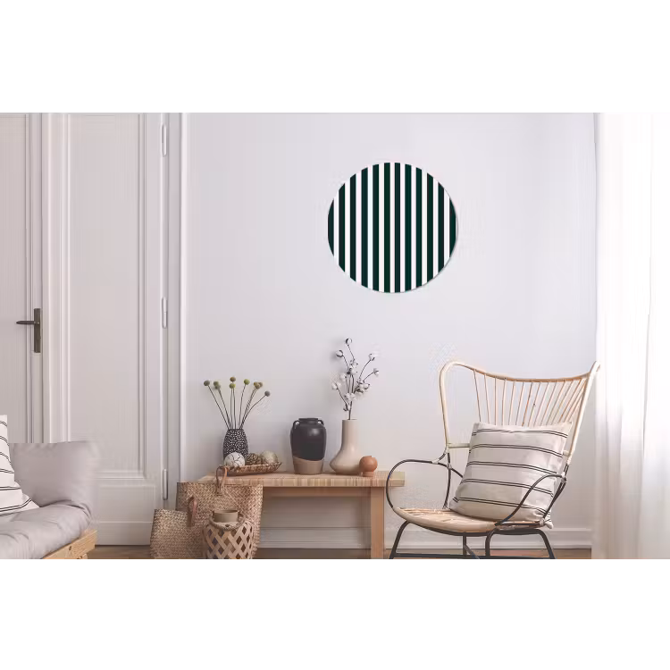 Strepen - Klassiek - Groen Wandcirkel aluminium klein 190 -woonkamer
