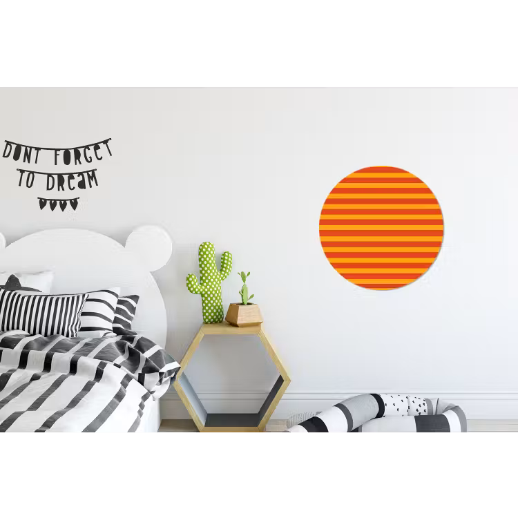 Strepen - Patroon - Oranje Wandcirkel aluminium klein 190 -kinderkamer