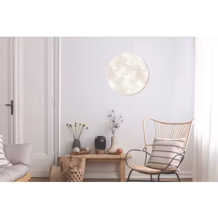 Subtiel - Structuur - Beige Wandcirkel aluminium klein 190 -woonkamer