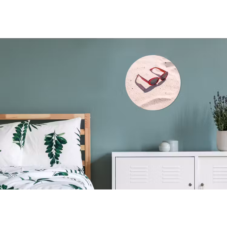 Zonnebril - Strand - Vakantie - Rood Wandcirkel aluminium klein -slaapkamer