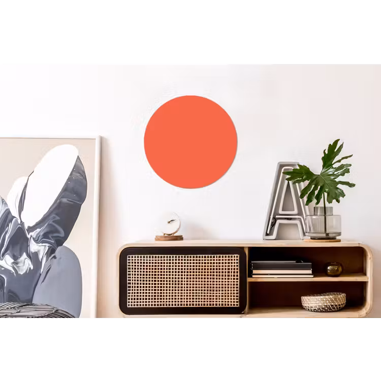 Sunset - Salmon - Oranje Wandcirkel aluminium klein 190 -kantoor