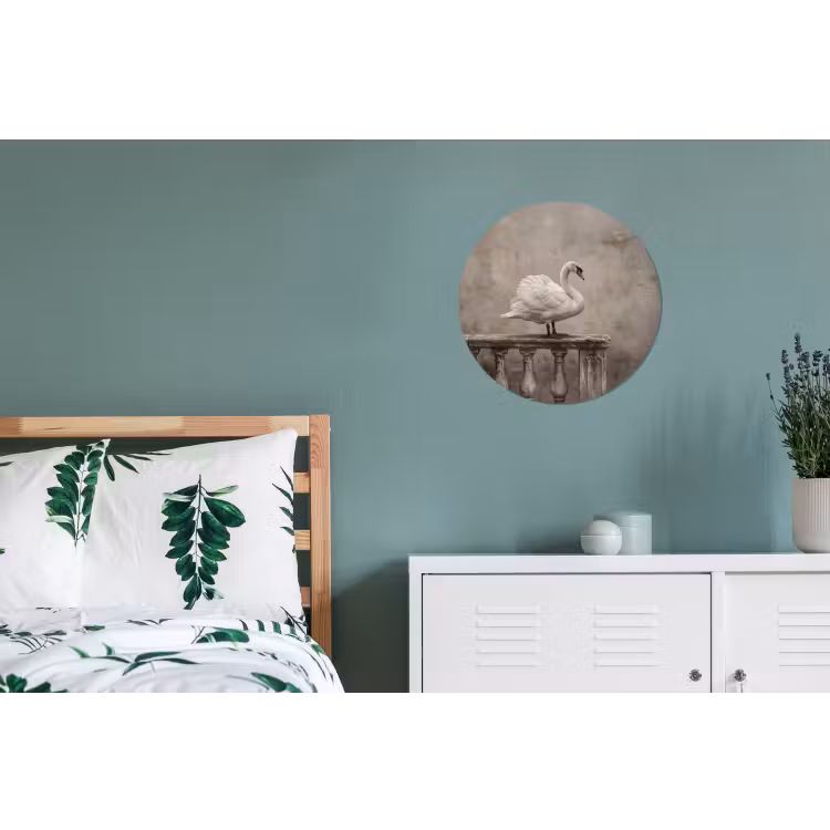 Zwaan - Elegant - Dieren - Wit Wandcirkel aluminium klein -slaapkamer