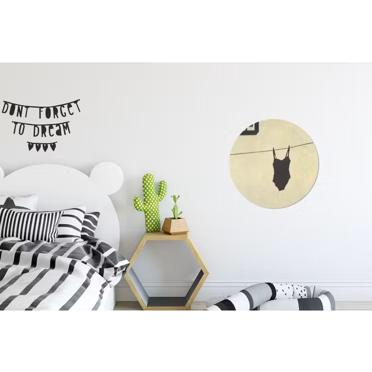 Badpak - Schaduw - Muur - Zomer - Minimalistisch Wandcirkel aluminium klein -kinderkamer