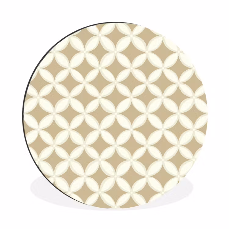 Symmetrisch - Motief - Beige Wandcirkel aluminium klein 190 -3d