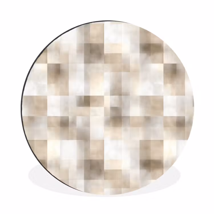 Textuur - Linnen - Beige Wandcirkel aluminium klein 190 -3d