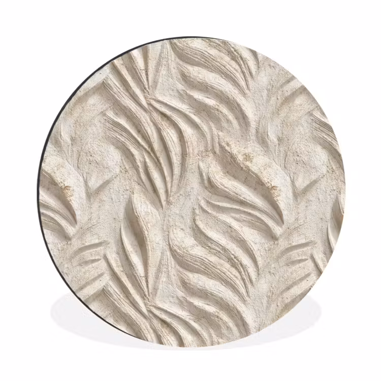 Textuur - Reliëf - Beige Wandcirkel aluminium klein 190 -3d
