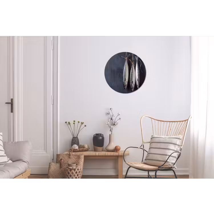 Wall circle - Aluminum - Three Fish - Rope - Drie vissen - Touw Wandcirkel aluminium klein
