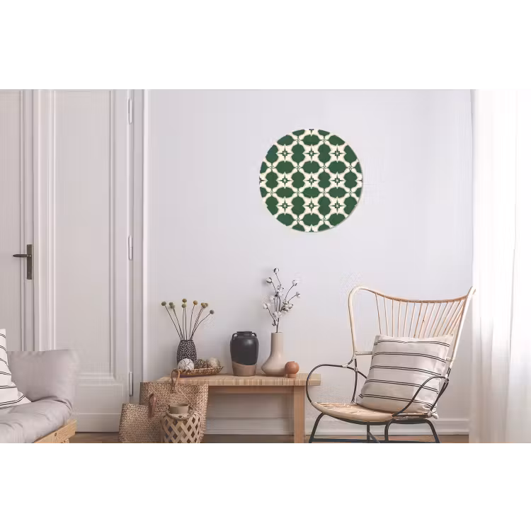 Tegel - Klassiek - Groen Wandcirkel aluminium klein 190 -woonkamer