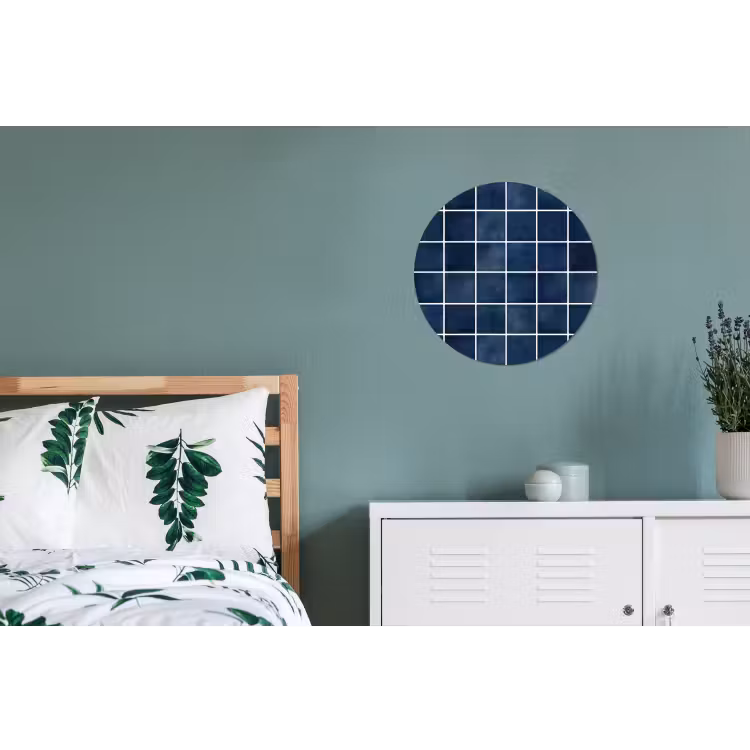 Tegel - Modern - Blauw Wandcirkel aluminium klein 190 -slaapkamer