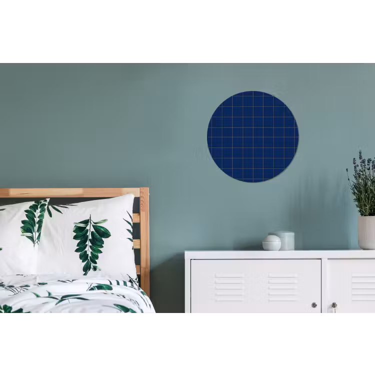 Tegel - Patroon - Blauw Wandcirkel aluminium klein 190 -slaapkamer
