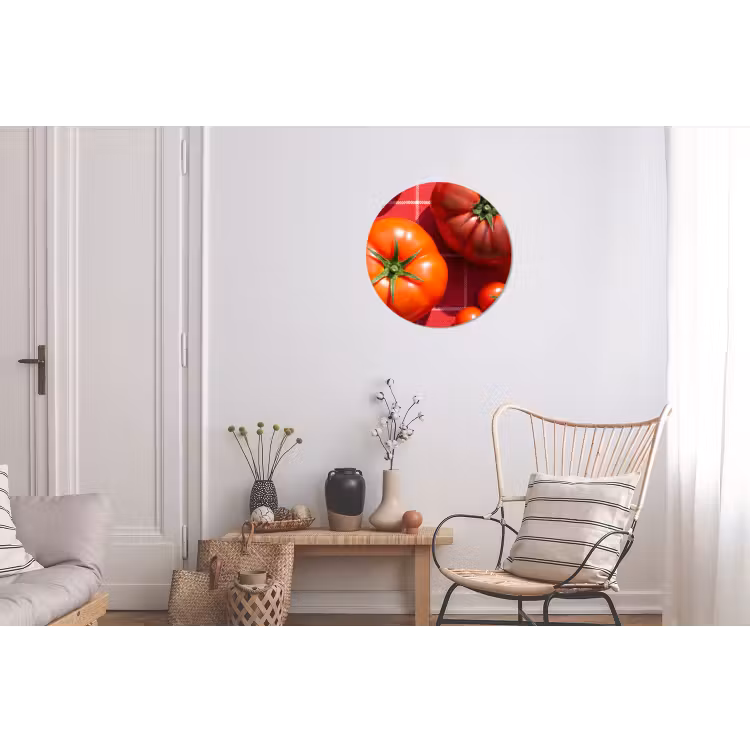 Wall circle - Aluminum - Tomato - Red - Food - Tomaat - Rood - Eten Wandcirkel aluminium klein