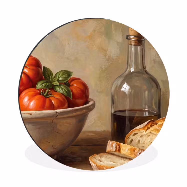 Wall circle - Aluminum - Tomatoes - Bowl - Food - Tomaten - Kom - Eten Wandcirkel aluminium klein